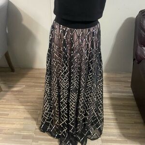 Elegant Black and Silver Women's Skirt